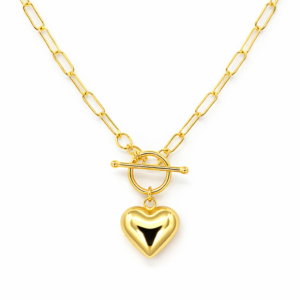 Heart-Shaped Pendant on a Buckle Chain