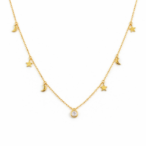 Dainty Star & Moon Charm Necklace