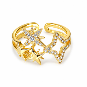 Sparkling Scattered Stars Ring